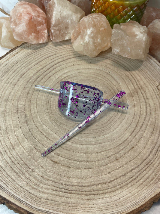 Resin Haarspange mit 2 Haarnadeln