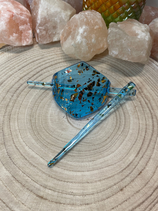 Resin Haarspange mit 2 Haarnadeln