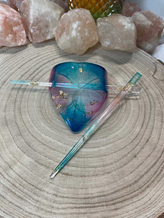 Resin Haarspange mit 2 Haarnadeln