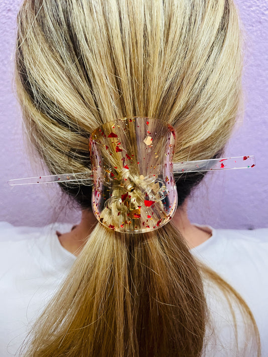 Resin Haarspange mit 2 Haarnadeln