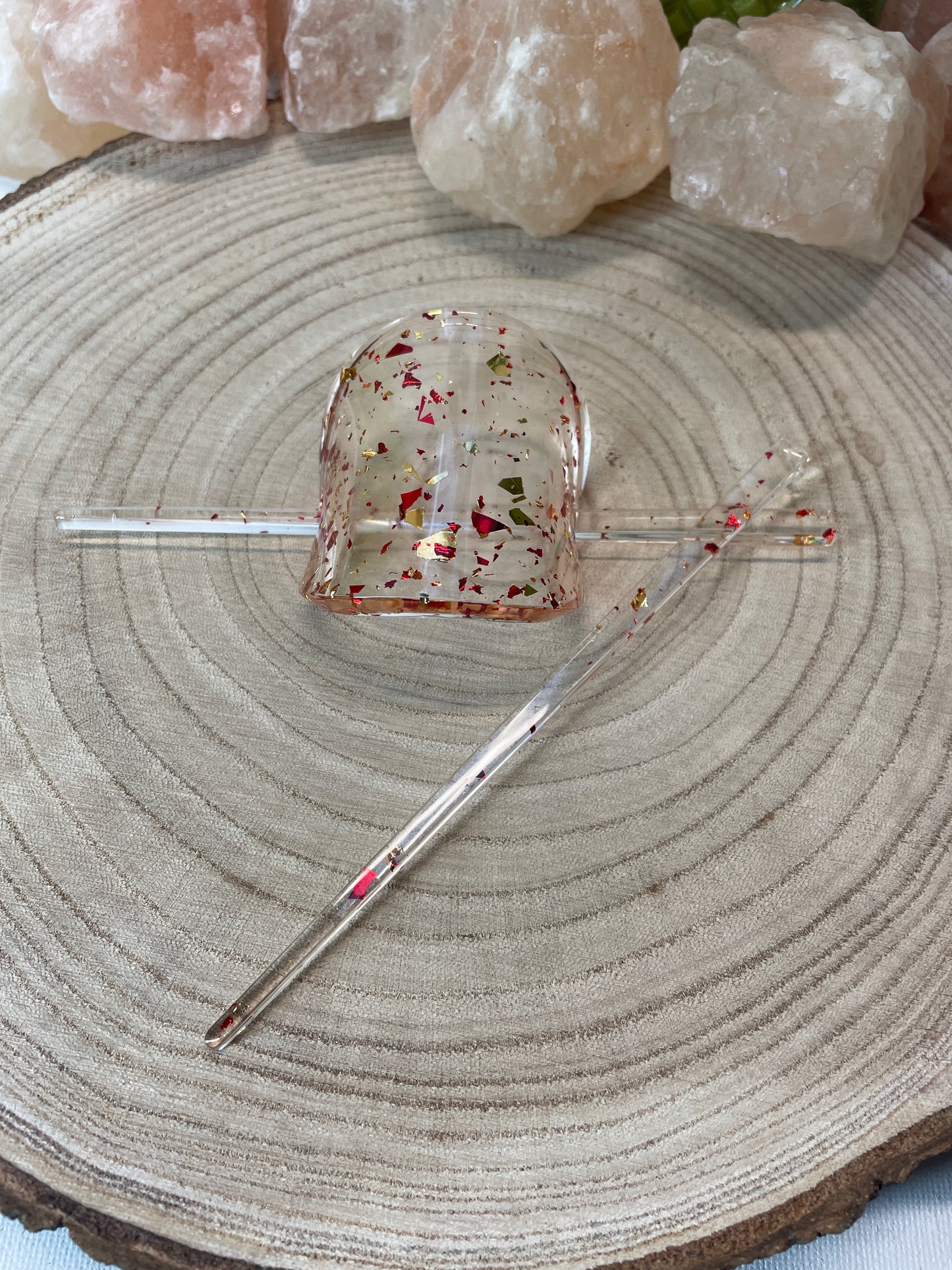 Resin Haarspange mit 2 Haarnadeln