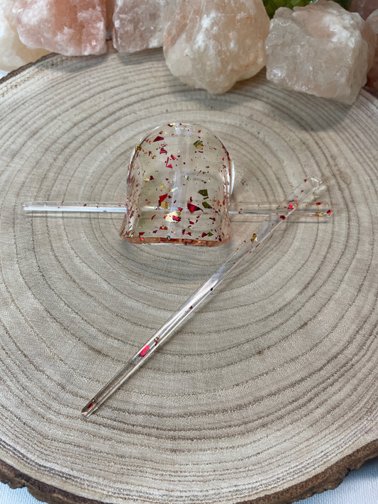 Resin Haarspange mit 2 Haarnadeln