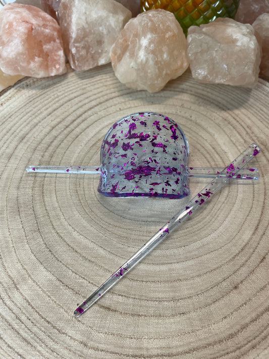 Resin Haarspange mit 2 Haarnadeln