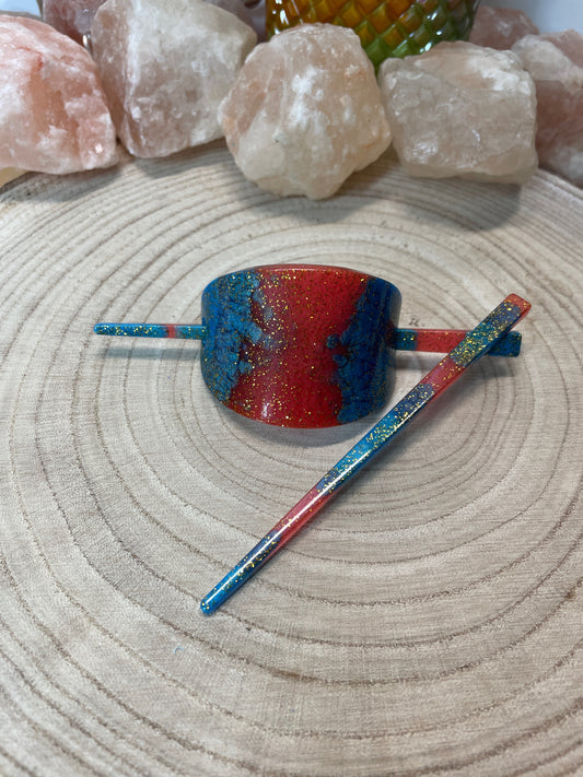 Resin Haarspange mit 2 Haarnadeln