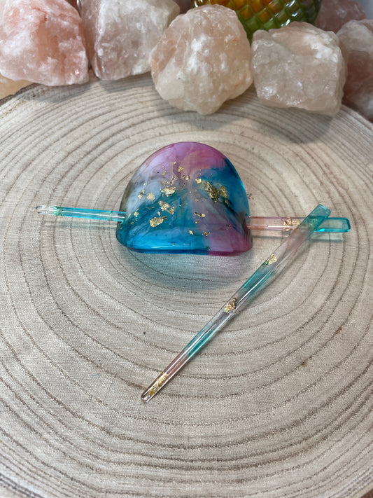 Resin Haarspange mit 2 Haarnadeln