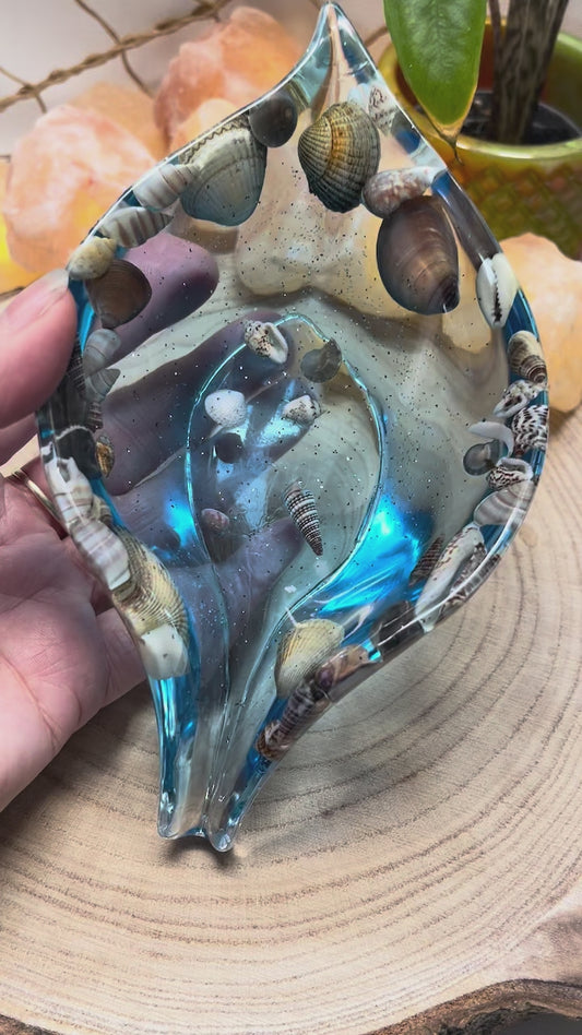 Seifenschale mit Muscheln Blau